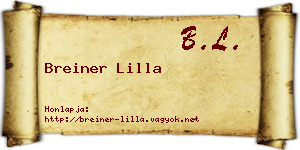 Breiner Lilla névjegykártya
